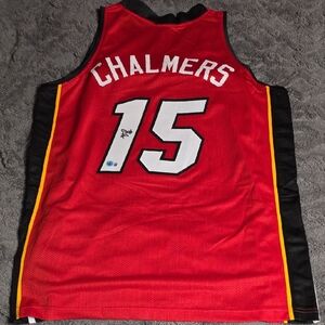 AUTHENTIC AUTOGRAPHED MARIO CHALMERS MIAMI HEAT CUSTOM Basketball Jersey.